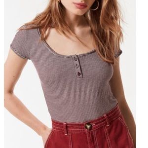 Striped baby doll Henley tee